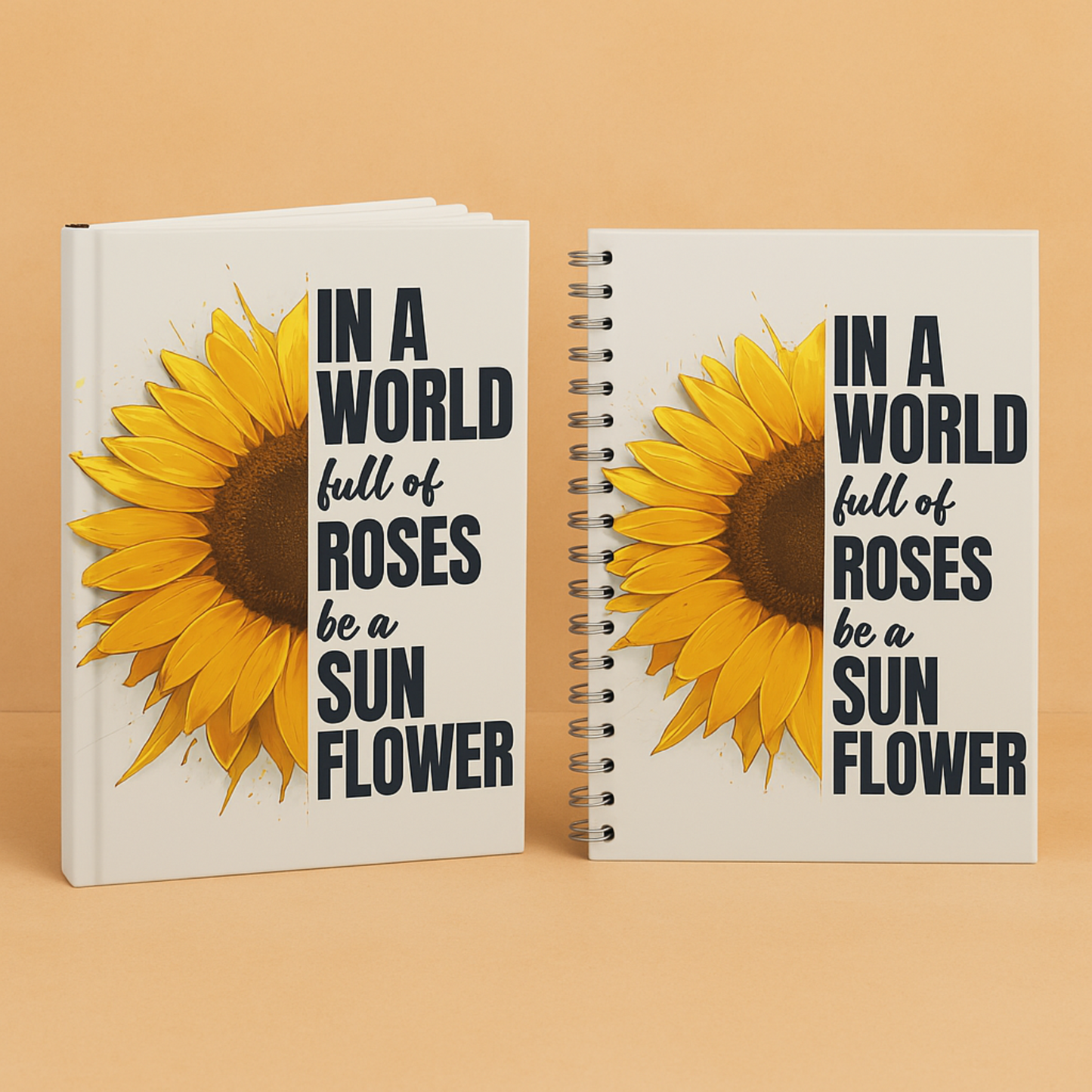 Journal Sunflower Hardcover Journal Motivational Quote Writing Notebook Aesthetic Daily Journal Gift for Women Students Writers