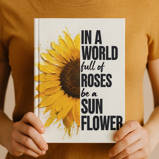 Journal Sunflower Hardcover Journal Motivational Quote Writing Notebook Aesthetic Daily Journal Gift for Women Students Writers