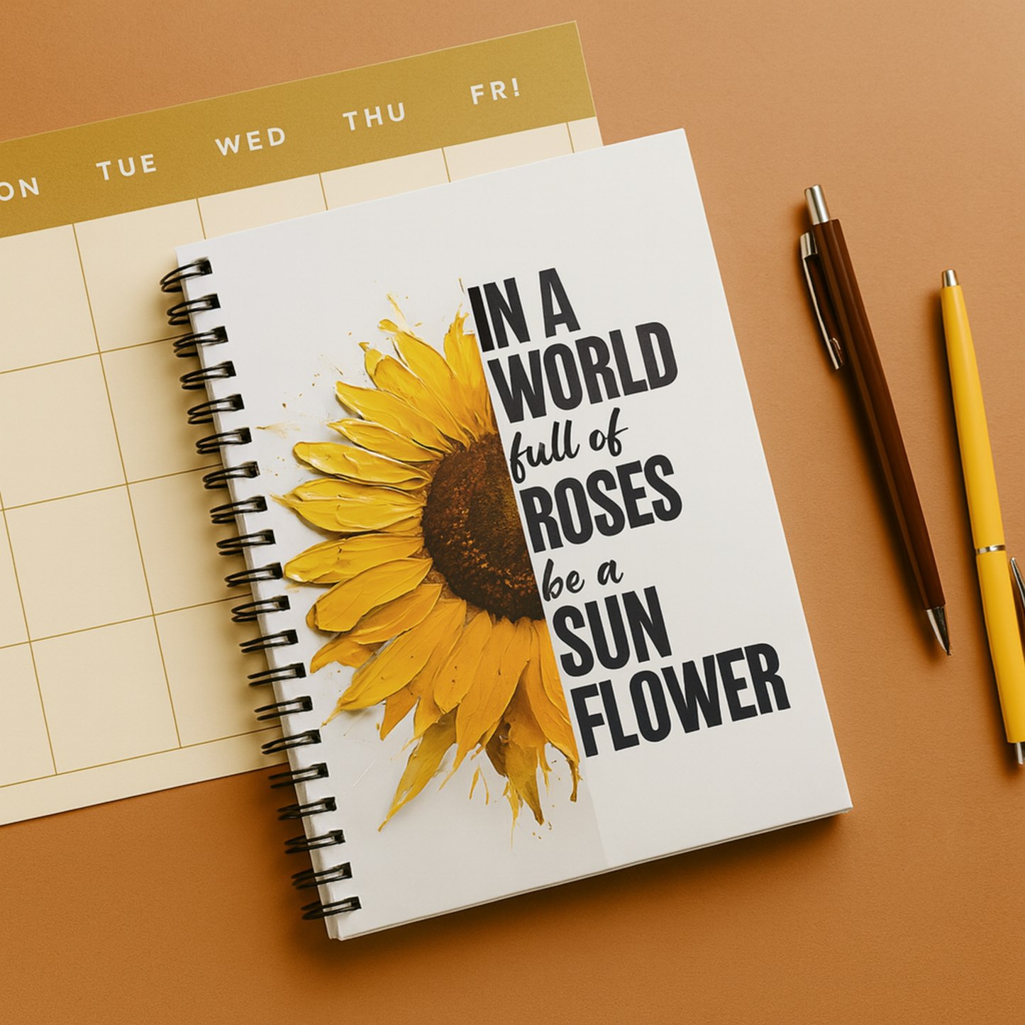 Journal Sunflower Spiral Notebook Inspirational Quote Writing Journal Daily Gratitude Positive Vibes Gift for Women Girls