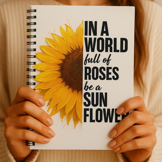 Journal Sunflower Spiral Notebook Inspirational Quote Writing Journal Daily Gratitude Positive Vibes Gift for Women Girls