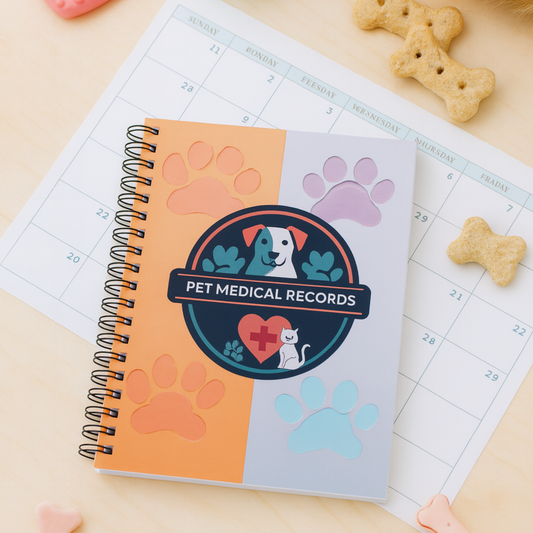 Journal Pet Medical Records Spiral Notebook for Dogs Cats Vet Visits Vaccination Log Animal Health Care Organizer