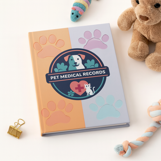 Journal Pet Medical Records Hardcover for Dogs Cats Vet Visits Vaccination Tracker Pet Health Log Animal Care Organizer