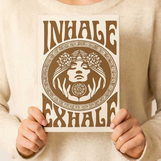 Journal Inhale Exhale Hardcover Boho Hippie Notebook Yoga Meditation Mindfulness Writing Journal Gift