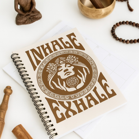 Journal Inhale Exhale Spiral Notebook Boho Hippie Yoga Meditation Mindfulness Writing Journal Gift