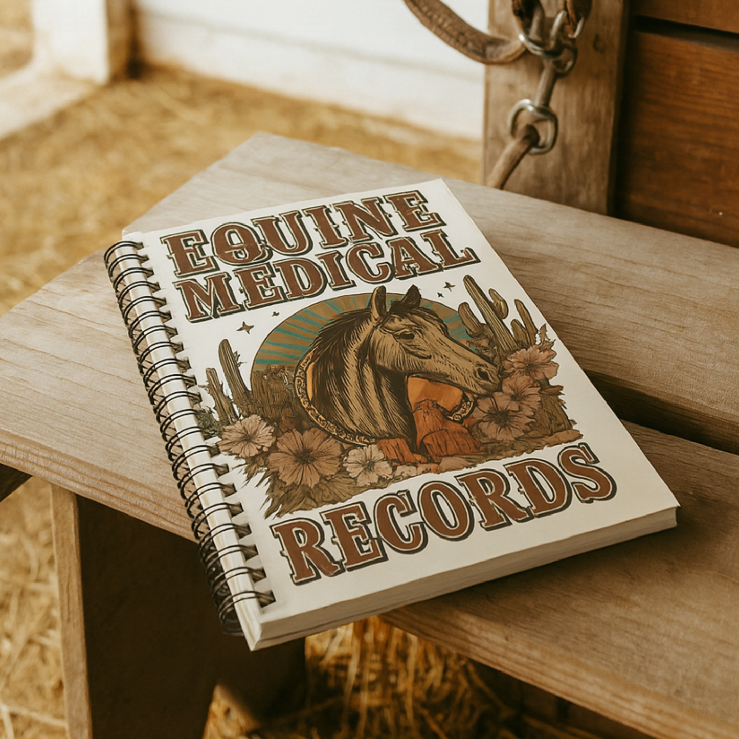 Journal Equine Medical Records Spiral Notebook Horse Health Log Vet Visit Vaccination Tracker Farrier Training Organizer