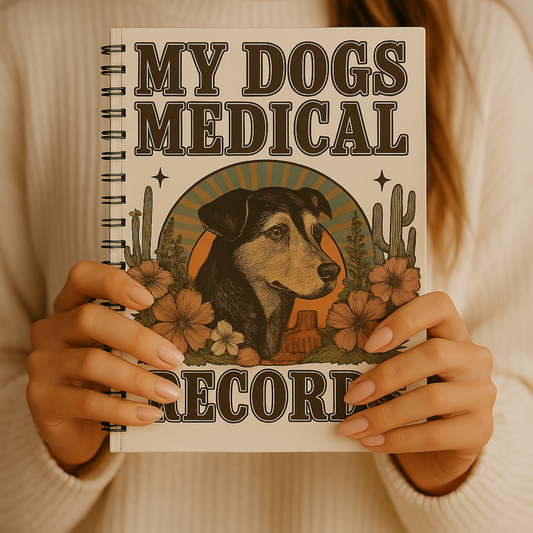 Journal Dog Medical Records Spiral Notebook Vet Visit Vaccination Tracker Puppy Health Log Training Care Organizer