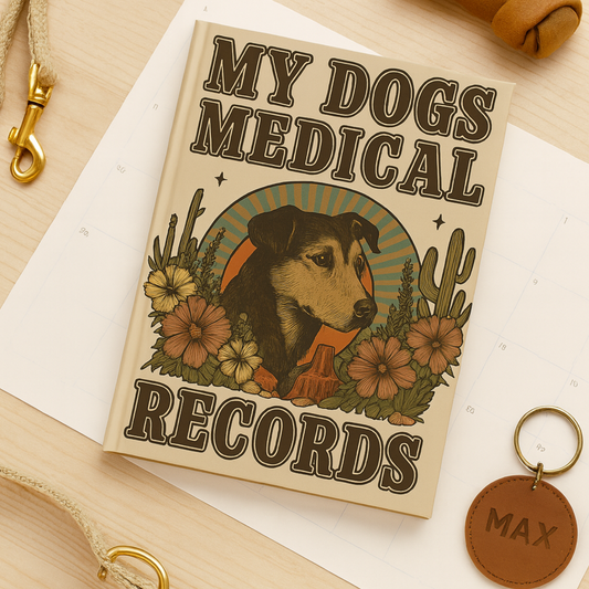 Journal Dog Medical Records Hardcover Pet Health Log Book Vet Visits Vaccination Record Puppy Training Notes Organizer