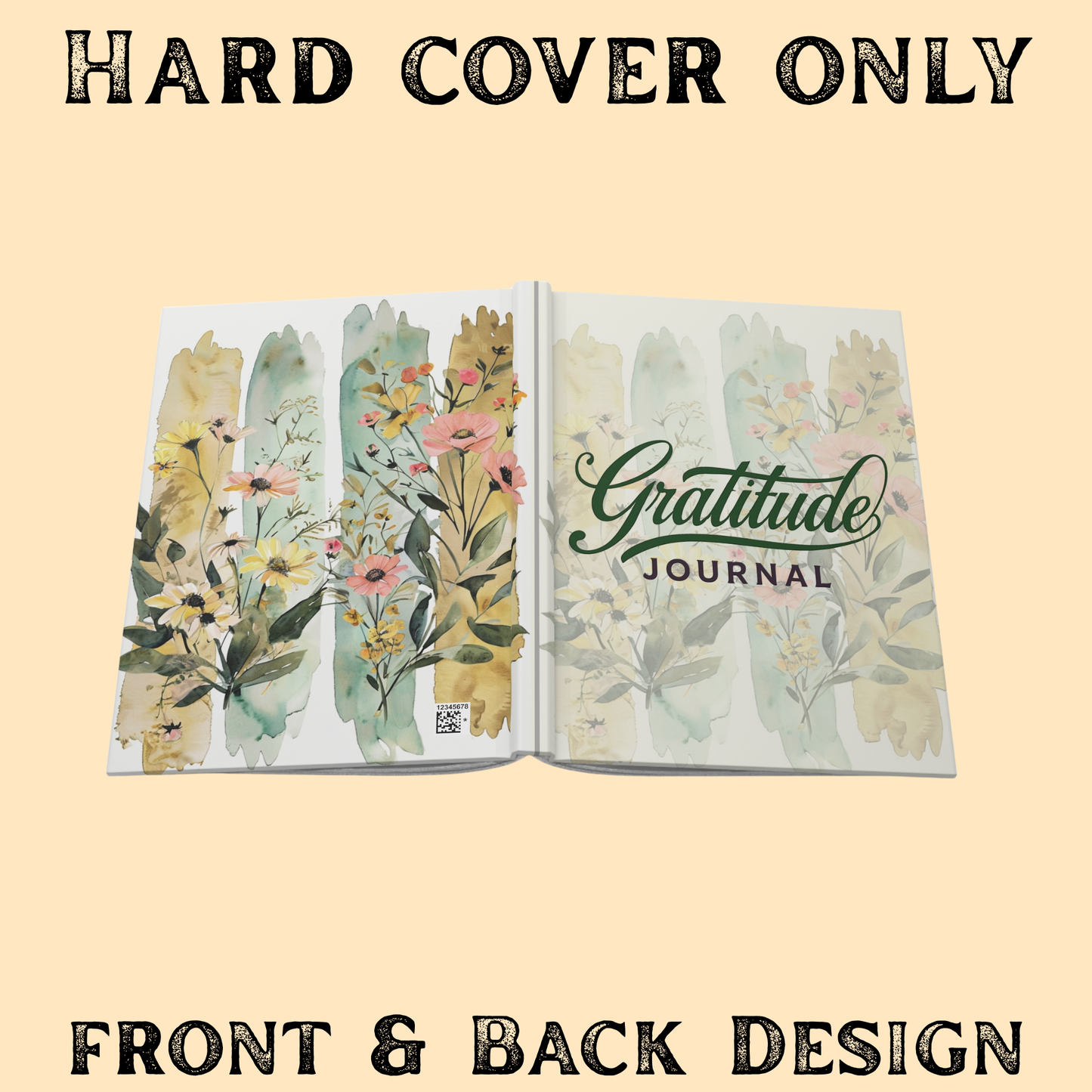 Journal Gratitude Journal Hardcover with Floral Watercolor Cover for Mindfulness, Self Care, Daily Reflection & Wellness