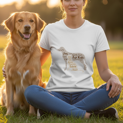 Dog Lover Shirt Cat Mom Tee Fur Kids Word Art T-Shirt Pet Parent Graphic Top Animal Rescue Gift for Dog Moms