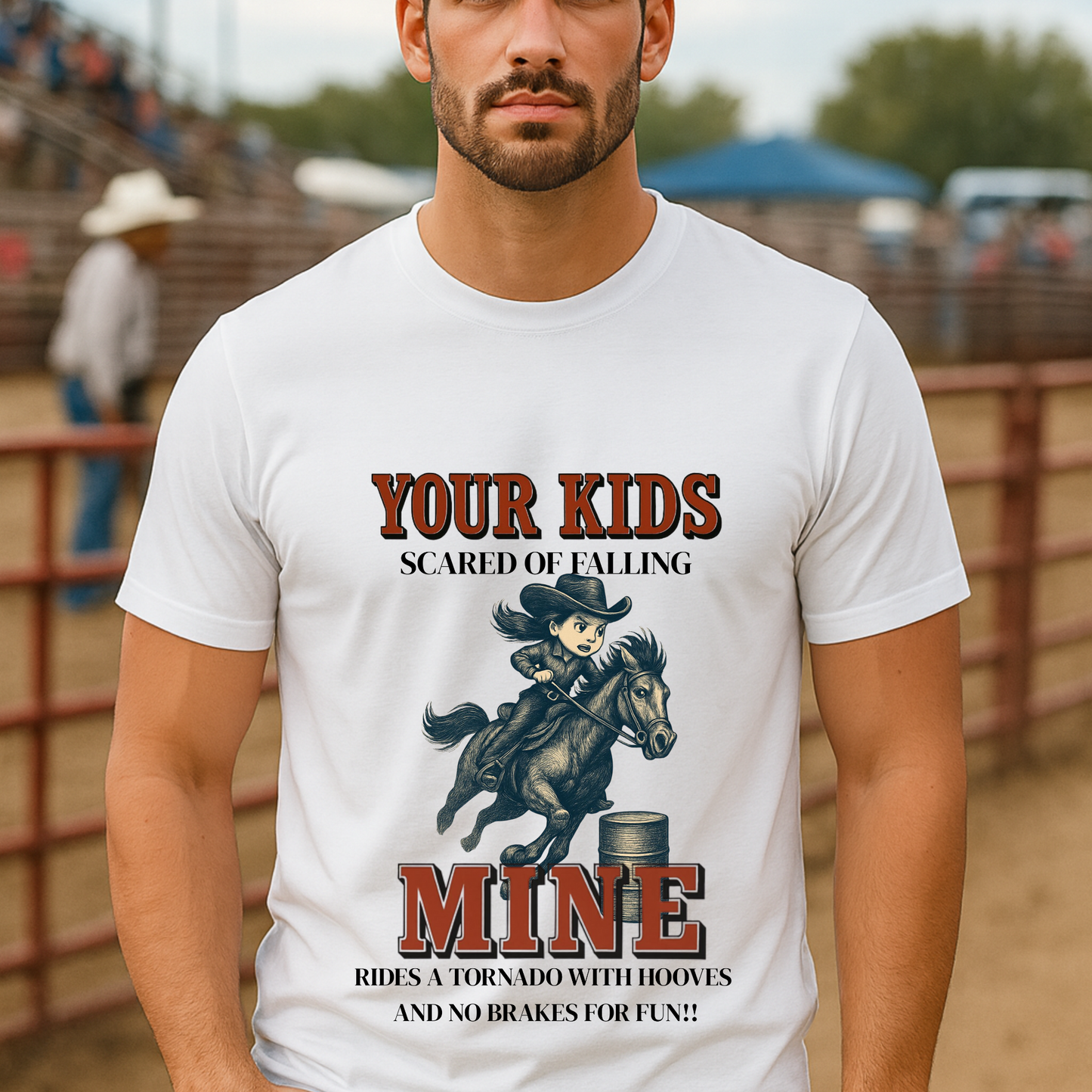 Front- Rodeo Kids Shirt Barrel Racing Tee Youth Rodeo T-Shirt Bull Riding Team Roping Steer Wrestling Western Horseback Riding Tee