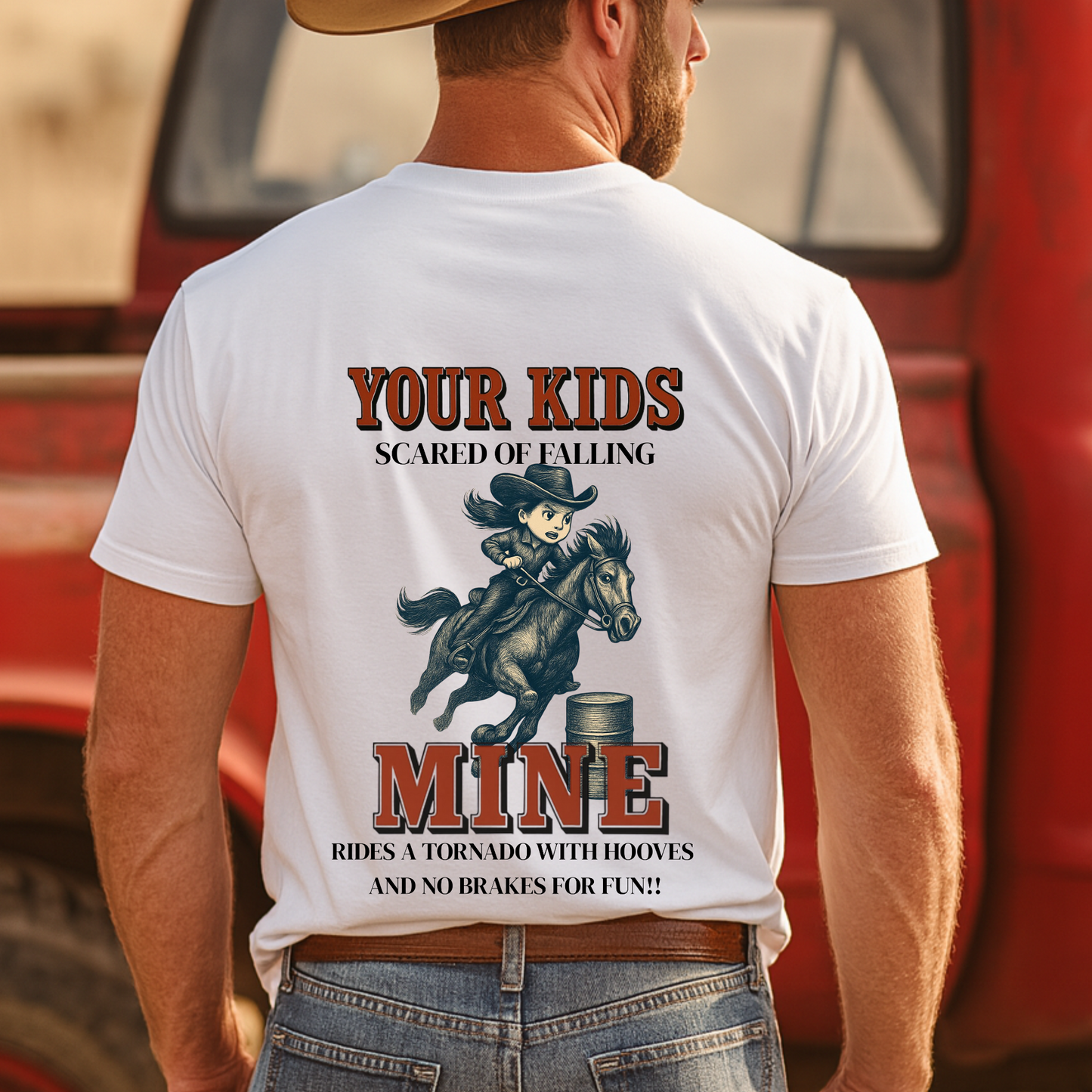 Back Printed- Rodeo Kids Shirt Barrel Racing Tee Youth Rodeo T-Shirt Bull Riding Team Roping Steer Wrestling Western Horseback Riding Tee