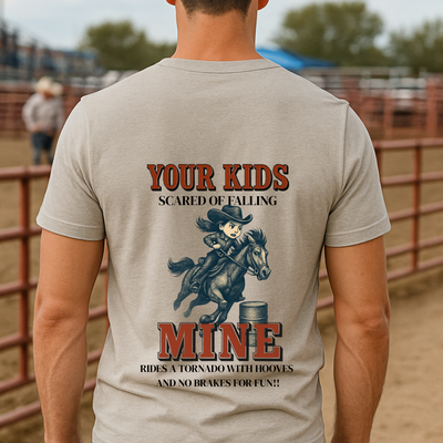 Back Printed- Rodeo Kids Shirt Barrel Racing Tee Youth Rodeo T-Shirt Bull Riding Team Roping Steer Wrestling Western Horseback Riding Tee