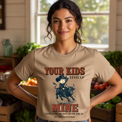 Front Print- Youth Rodeo Shirt Bull Riding Tee Kids Rodeo T-Shirt Barrel Racing Steer Wrestling Team Roping Western Horseback Riding Top
