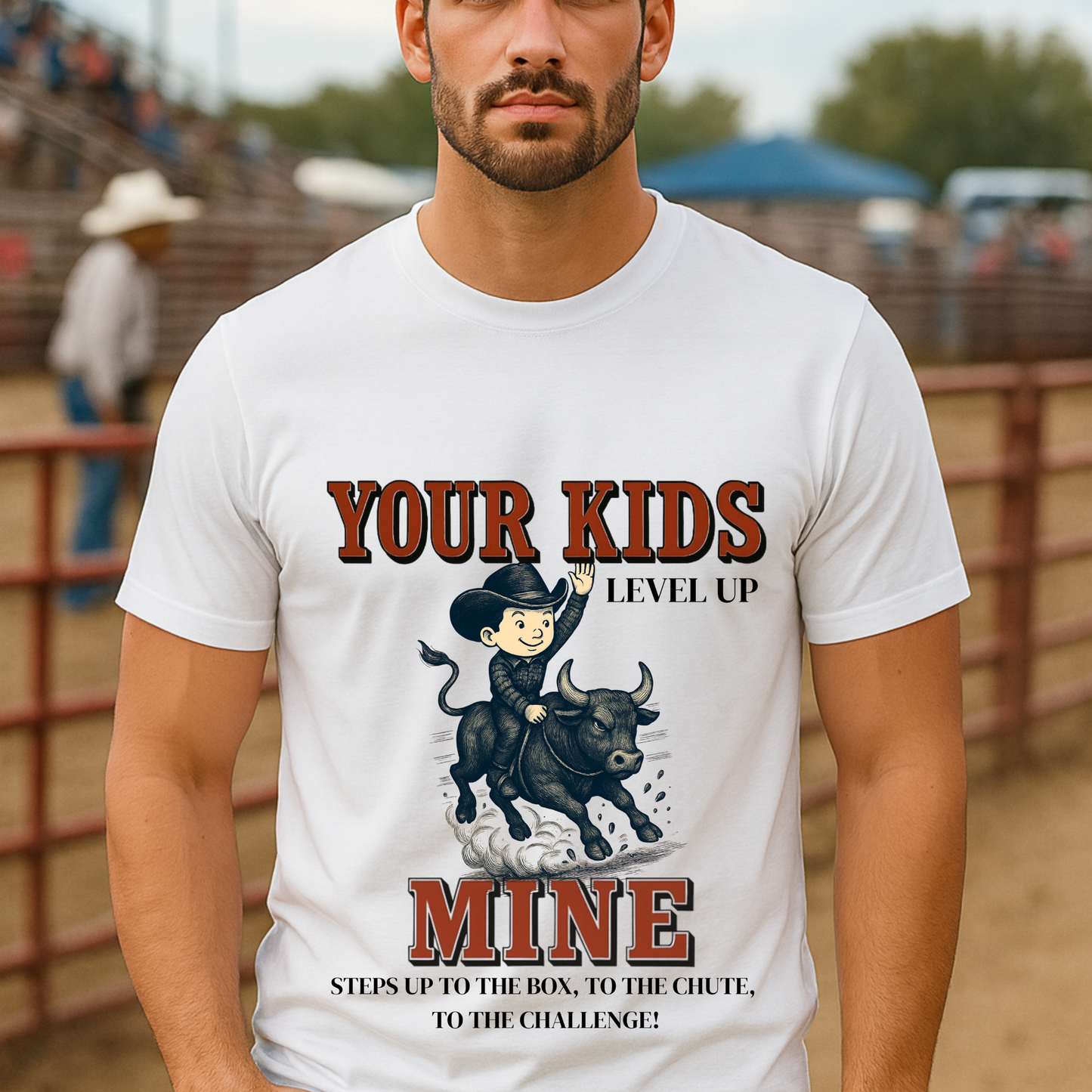 Front Print- Youth Rodeo Shirt Bull Riding Tee Kids Rodeo T-Shirt Barrel Racing Steer Wrestling Team Roping Western Horseback Riding Top