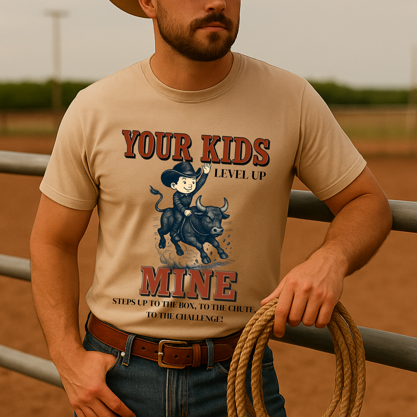 Front Print- Youth Rodeo Shirt Bull Riding Tee Kids Rodeo T-Shirt Barrel Racing Steer Wrestling Team Roping Western Horseback Riding Top