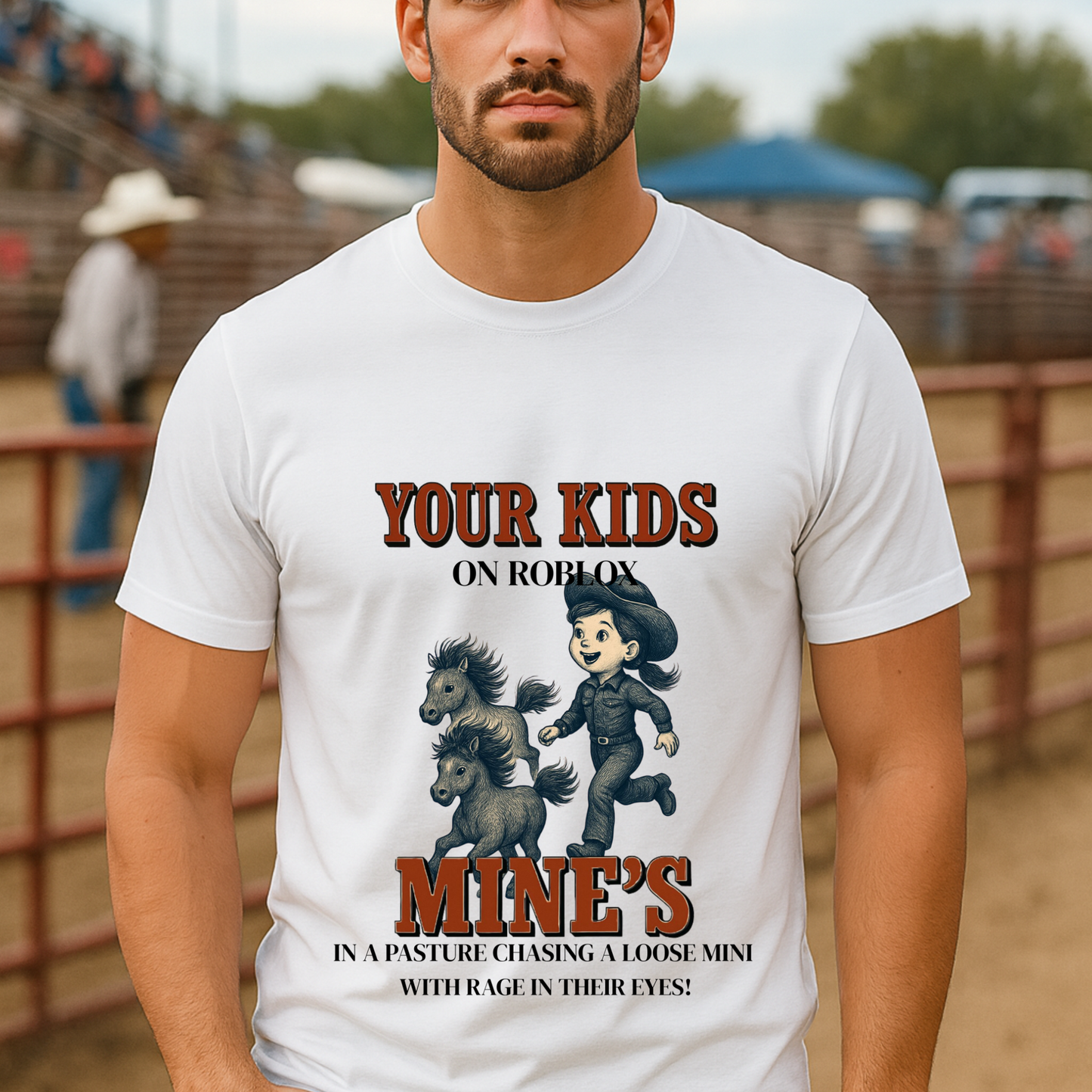 Front Printed- Barn Kid Pony Chase Shirt – Funny Rodeo Parent Tee for Horse Families