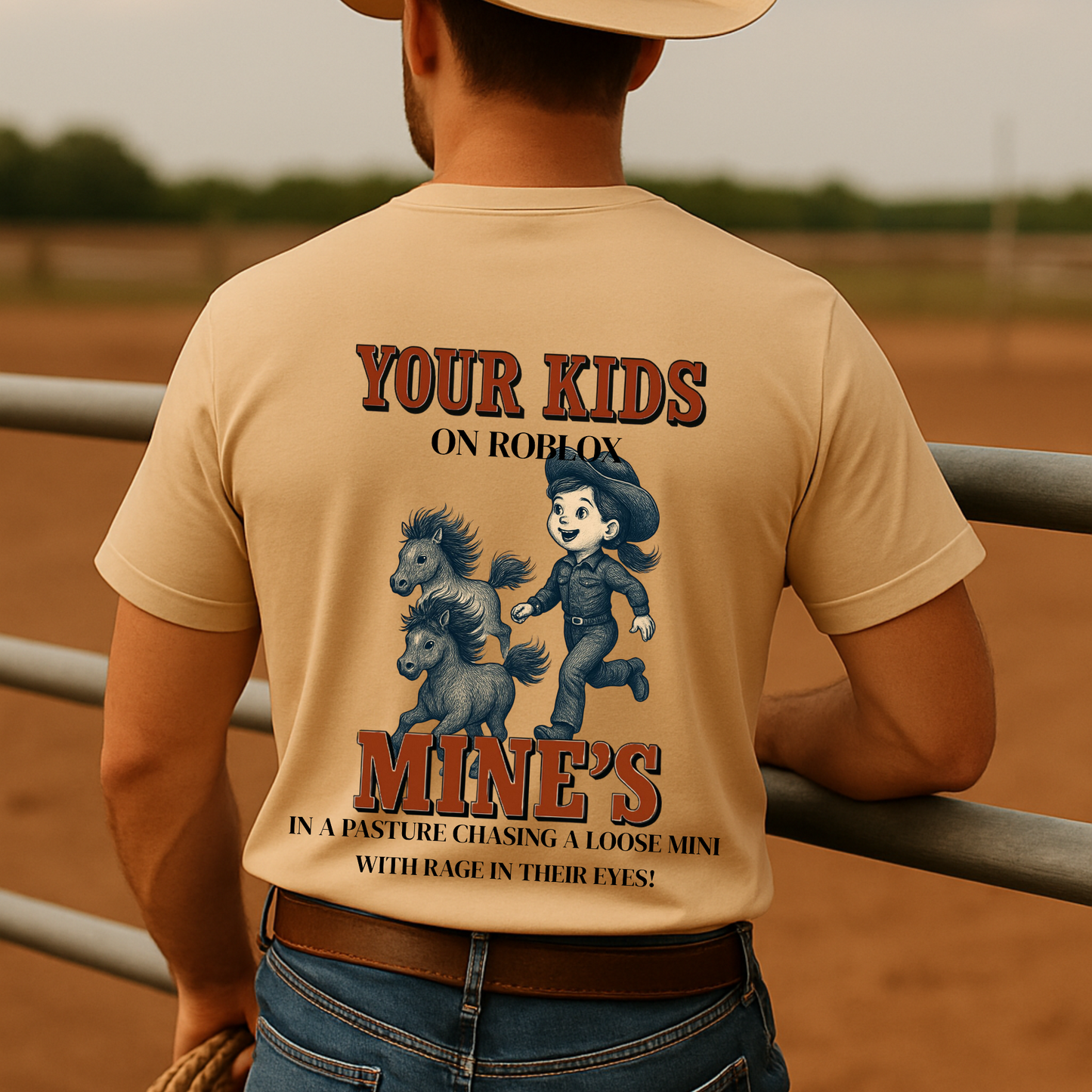 Back Printed- Funny Youth Rodeo Shirt Rodeo Kid T-Shirt Horseback Riding Barrel Racing Team Roping Steer Wrestling Western Rodeo Mom Dad Tee